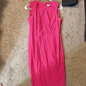 Calvin Klein Pink Polka Dot Midi Dress
